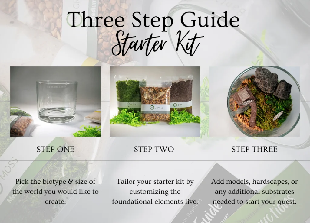 Three step terrarium starter kit