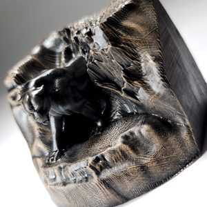 Miniature Black Panther Mountain Terrarium Decor