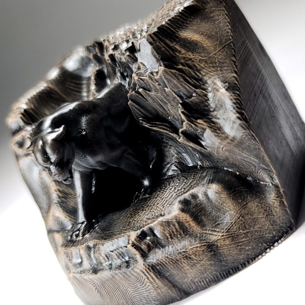 Miniature Black Panther Mountain Terrarium Decor