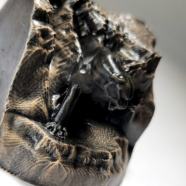 Miniature Black Panther Mountain Terrarium Decor