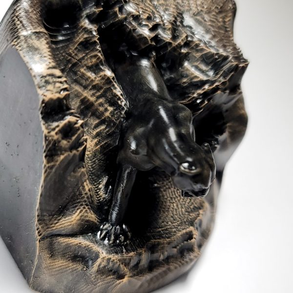 Miniature Black Panther Mountain Terrarium Decor