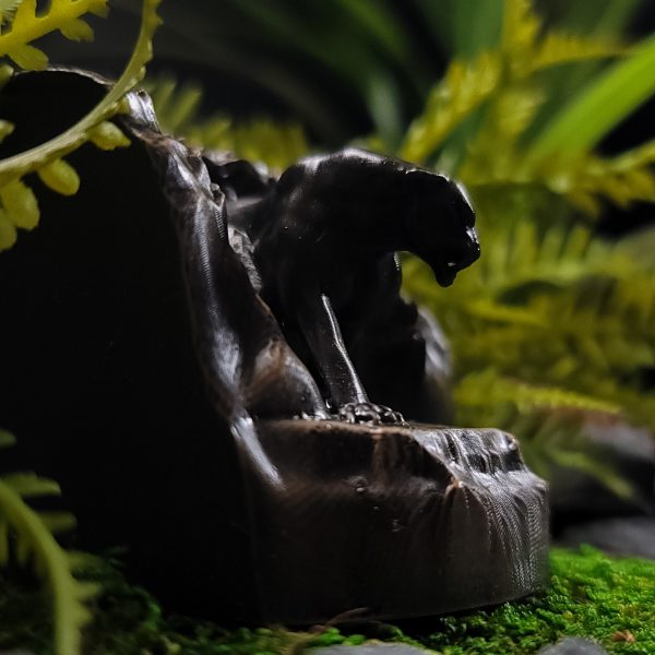 Miniature Black Panther Mountain Terrarium Decor