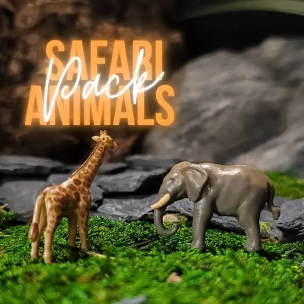 Miniature Safari Animal Figurines Terrarium Decor | Bantam.Earth