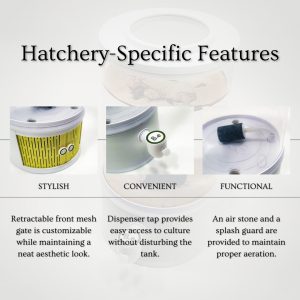 Hatchery-specific features of a Bantamarium V2 CULT Brine Shrimp Hatchery kit