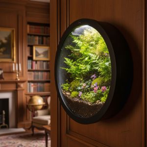 Bantamarium C2 RING being used as a wall-mounted terrarium