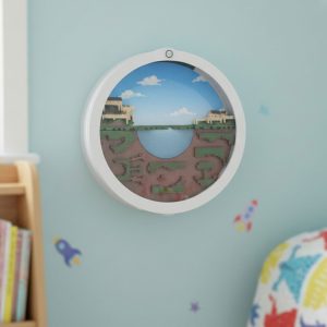Bantamarium C2 Outworld RING mounted on a wall in a kids room