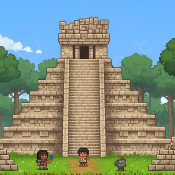 Pixelated Ancient Mayan Backdrop| Printable Tank Backgrounds