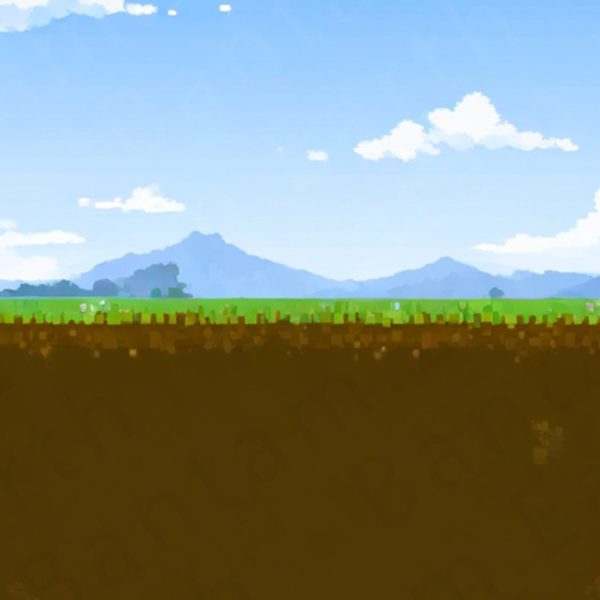 Pixelated Dayscape Backdrop | Printable Tank Backgrounds