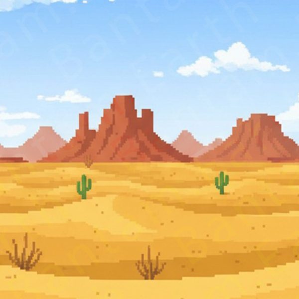Pixelated Desert Backdrop | Printable Tank Backgrounds