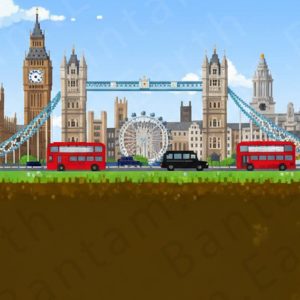 Pixelated London Backdrop | Printable Tank Backgrounds