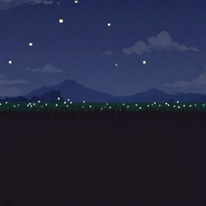 Pixelated Nightscape Backdrop | Printable Tank Backgrounds
