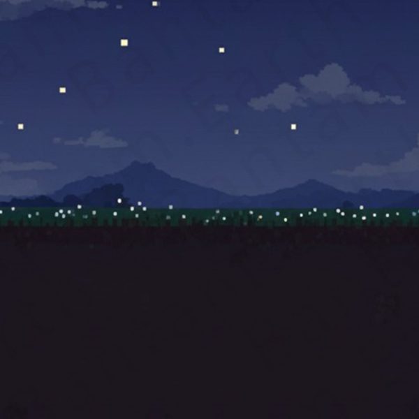 Pixelated Nightscape Backdrop | Printable Tank Backgrounds