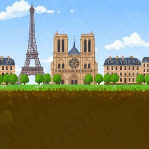Pixelated Paris Backdrop | Printable Tank Backgrounds